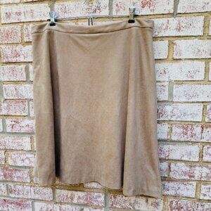 Tahari faux suede a-line skirt size 14
